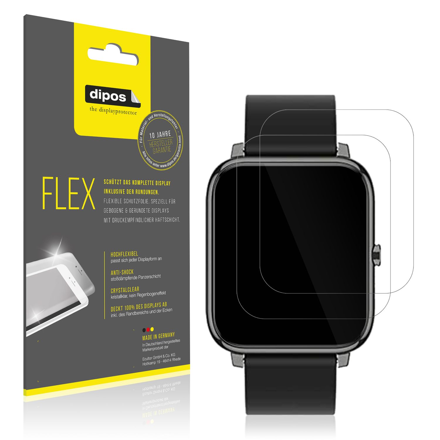 Dipos 6x Pellicola Protettiva Antiriflesso Per Popglory Smartwatch - Made In Germany (Opaca, Anti-impronta)