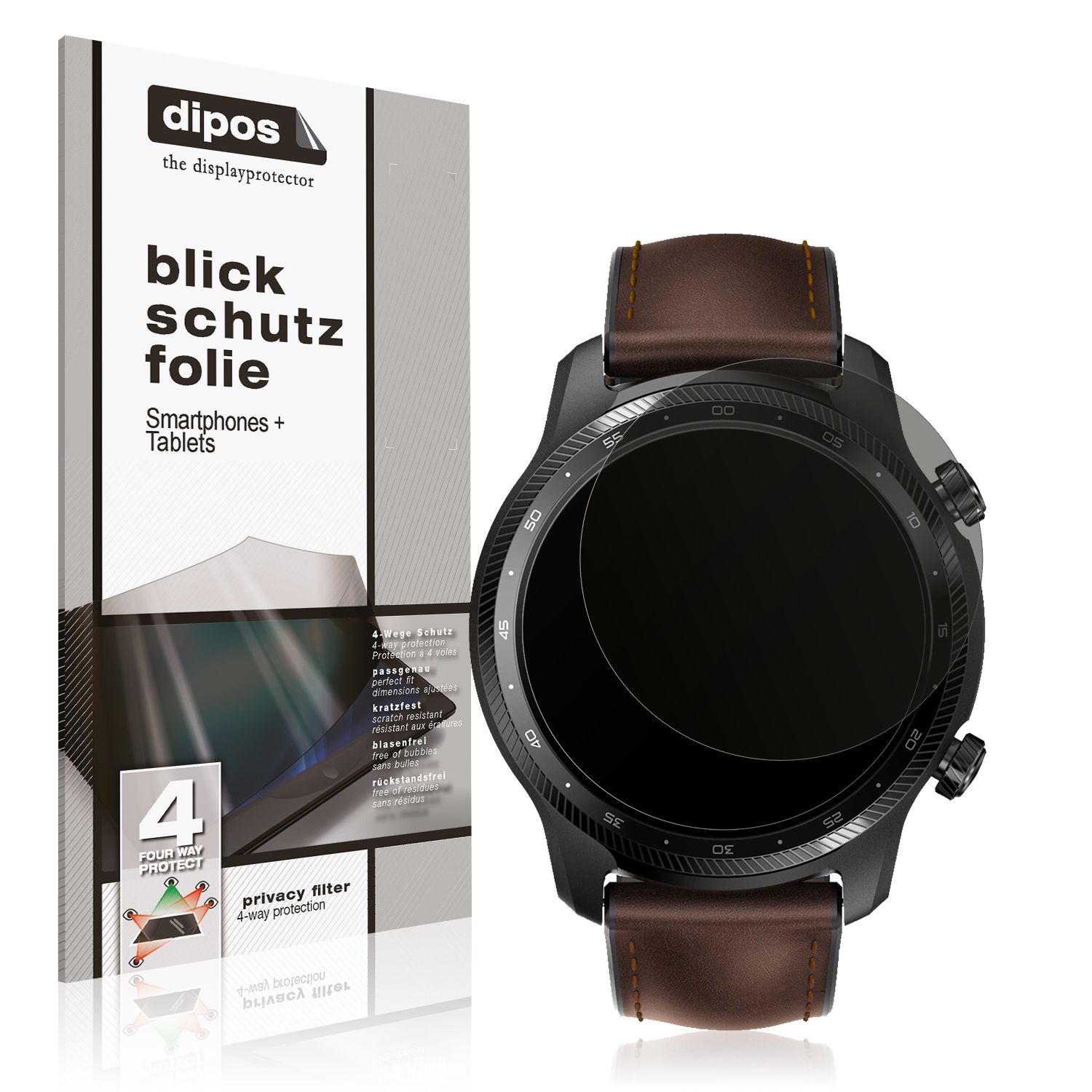 2x Pellicola Protettiva per TicWatch E3 Smartwatch , rivestimento al 100