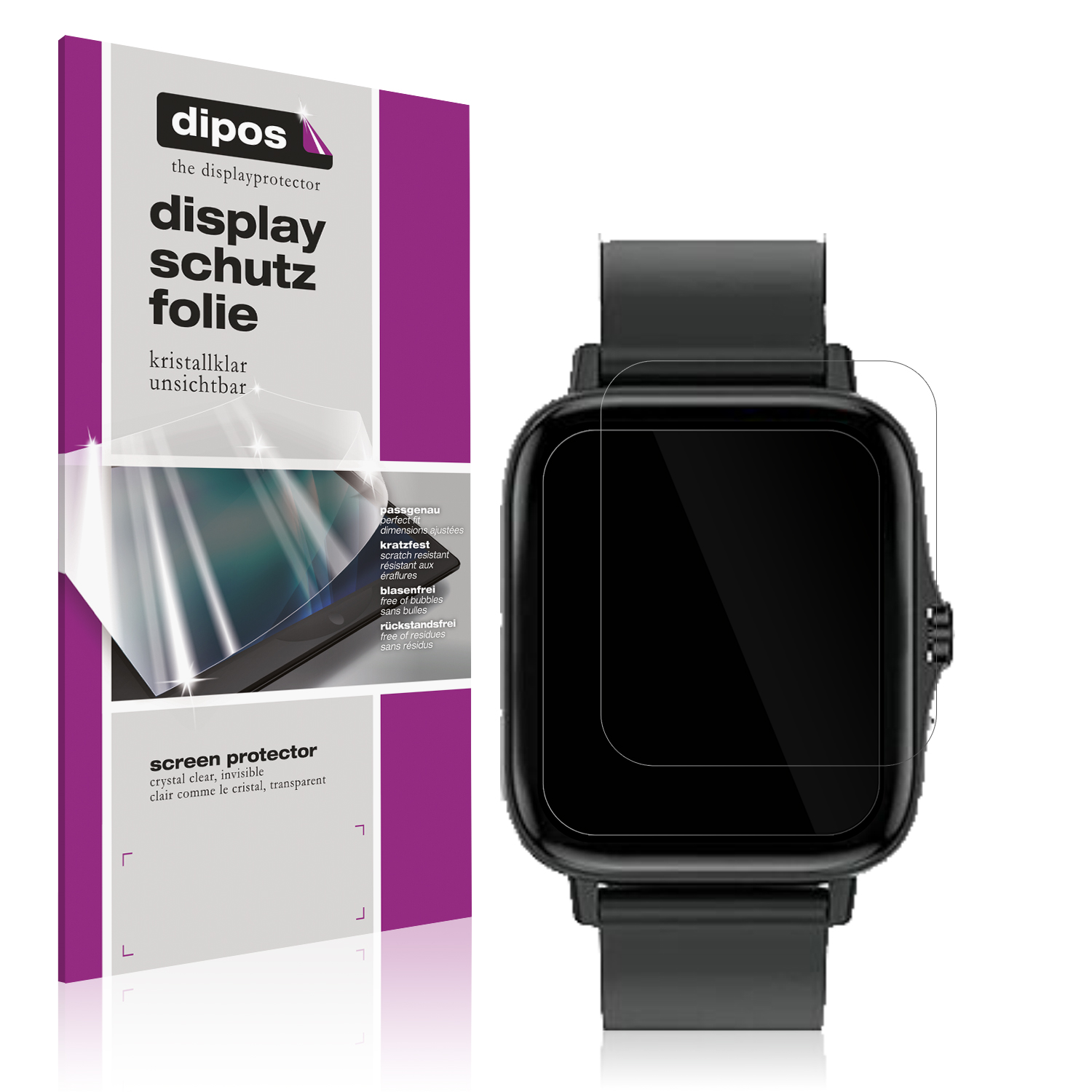 2x Schutzfolie für Kaseemi 1 7 Zoll Smartwatch klar Displayschutzfolie Folie 2x Schutzfolie für Kaseemi 1 7 Zoll Smartwatch klar Displayschutzfolie Folie