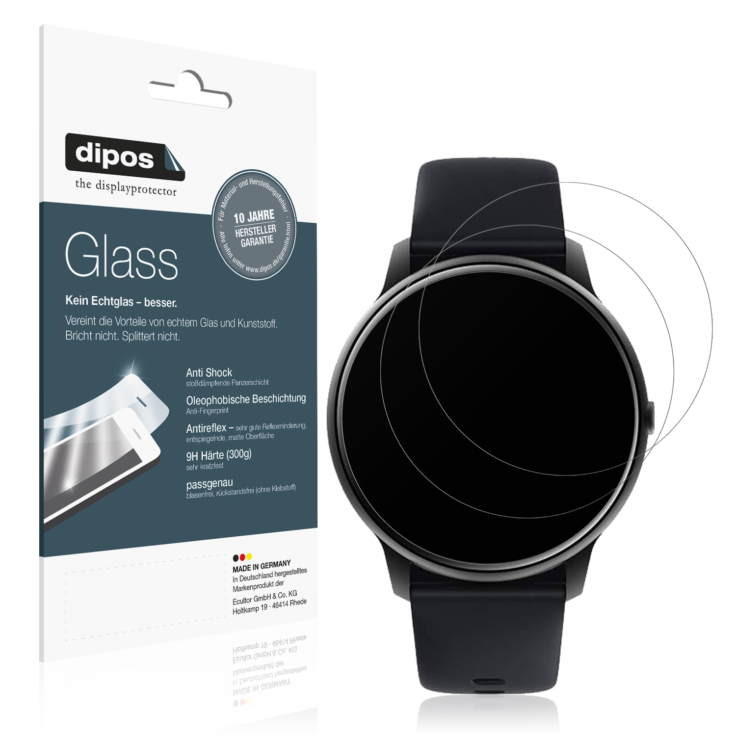 2x Schutzfolie fr Xiaomi Imlab W11 matt - Anti-Shock 9H Folie dipos Glass