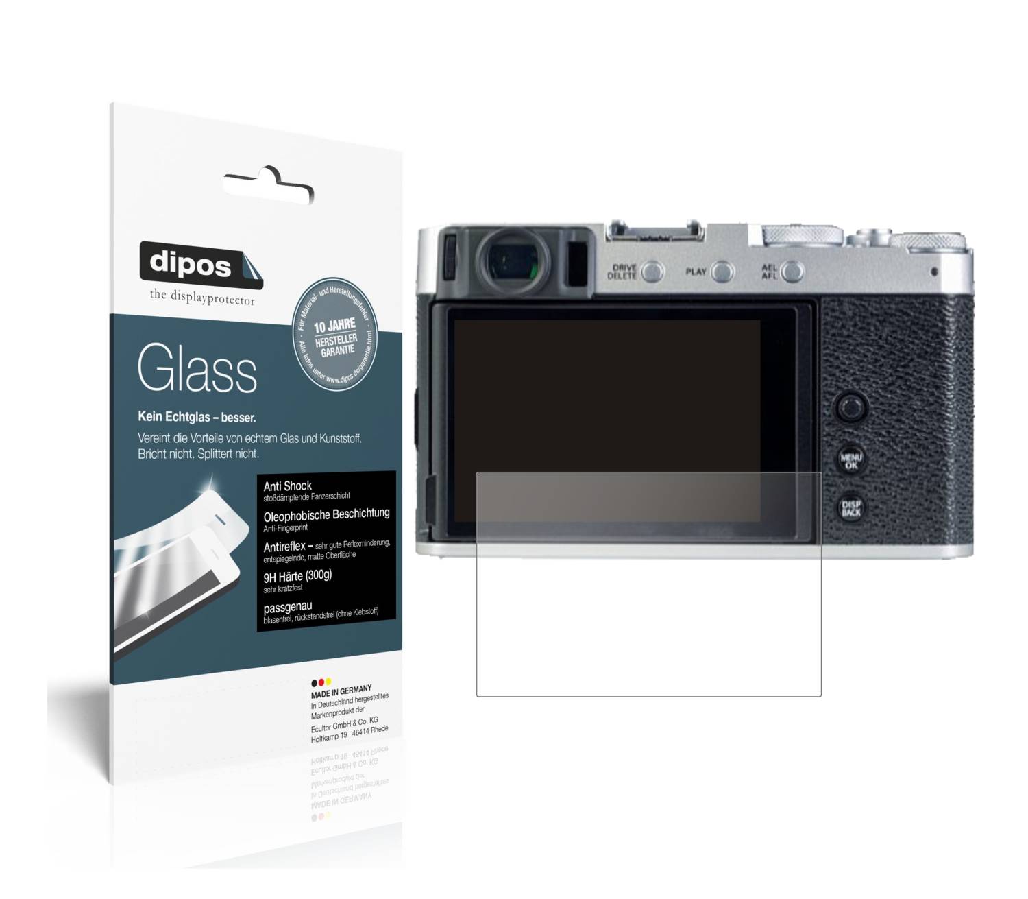Dipos Displayschutzfolie Für Fujifilm X-E4 – 2X, Kristallklar, Kratzfest (4H) – Made In Germany