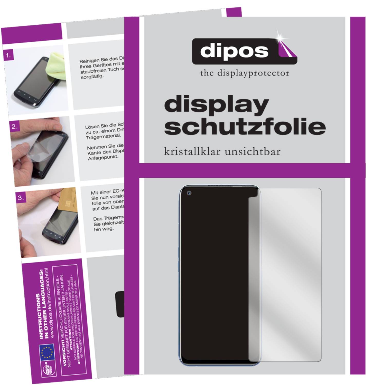 Dipos FLEX – 3 Pellicole Protettive Per Oppo Find X, Copertura Totale Display Curvo, Antiurto, Trasparenti, Made In Germany