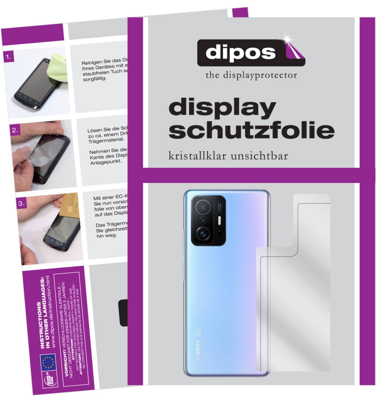 Dipos 6x Pellicola Protettiva Antiriflesso Per Xiaomi Mi 11T - Opaca, Anti-impronta, Taglio Laser, Made In Germany