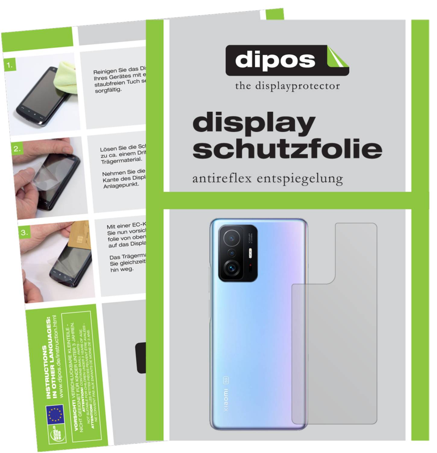 Dipos 2 Pellicole Protettive Antiriflesso Per Xiaomi Mi 10 – Protezione Posteriore Opaca, Anti-impronta, Made In Germany