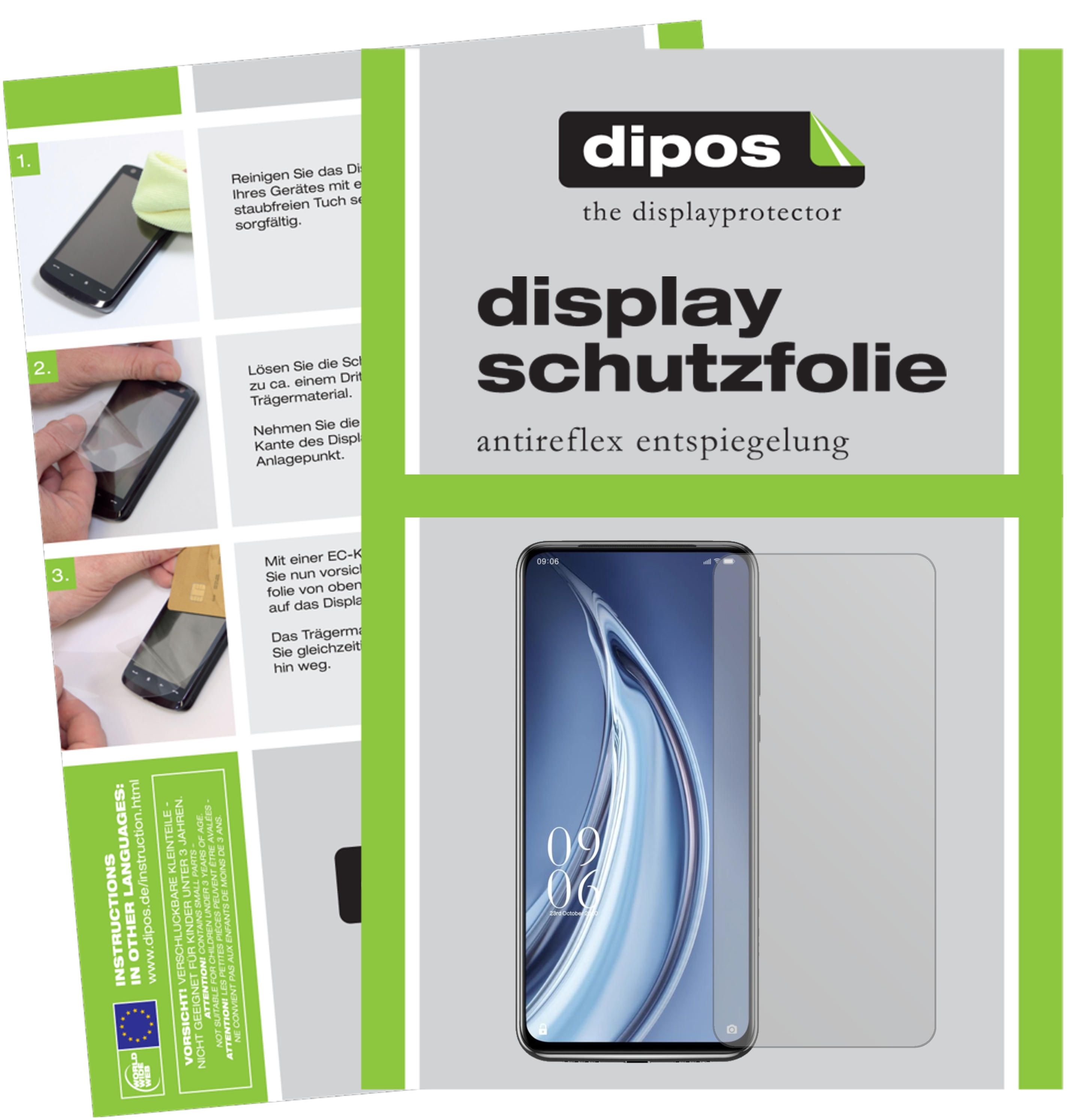 Dipos - 6x Pellicola Protettiva Antiriflesso Compatibile Con Honor 9x Pellicola Di Protezione 3x Anteriore 3x Posteriore 4051837416317