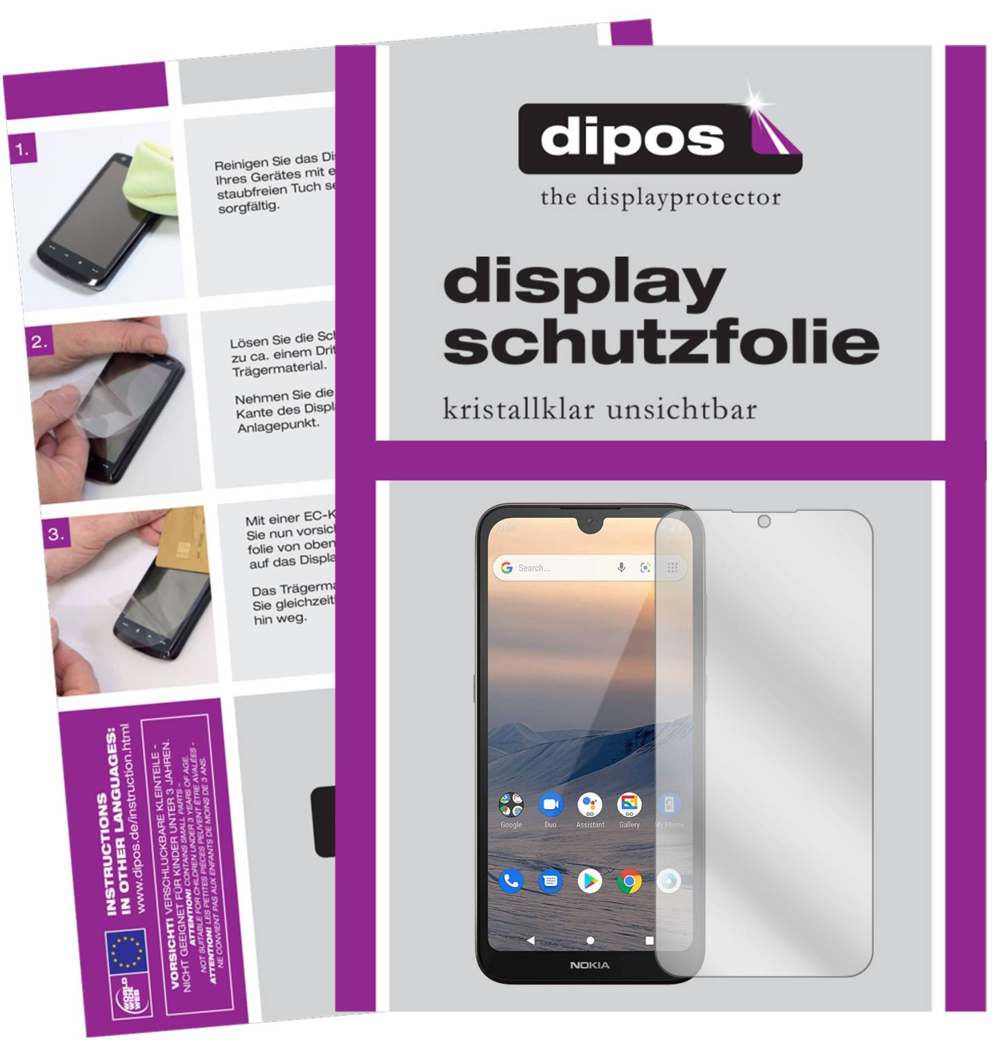 DIPOS - 6x Pellicola Protettiva Compatibile Con Nokia 8.3 5g Pellicola Dprotezione Cristallo 3x Anteriore 3x Posteriore 4051837513993