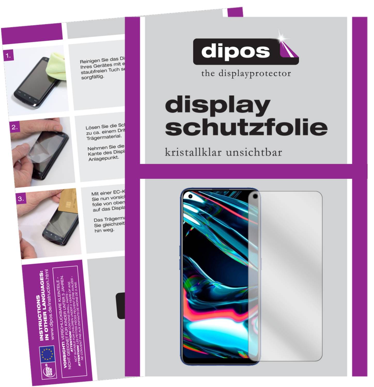 Dipos FLEX 3x Pellicola Protettiva Per Oppo Find X – Copertura Totale Dello Schermo Curvo – Antiurto – Made In Germany - 2