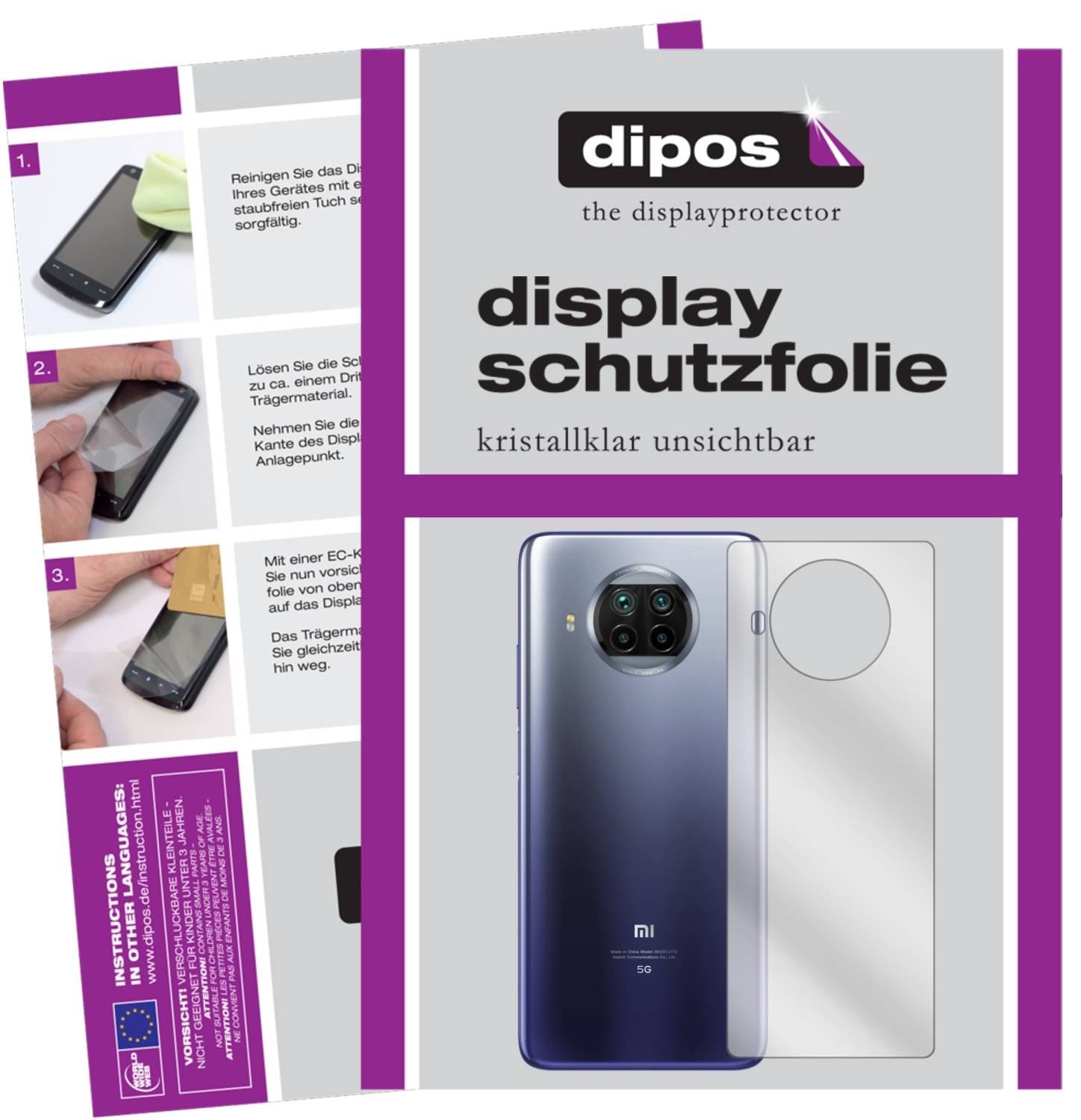 2x Pellicola Protettiva Per Whitedeer WHEC107BK 10.1 Zoll Protezione Schermo Claro Display Dipos  S2 547051324